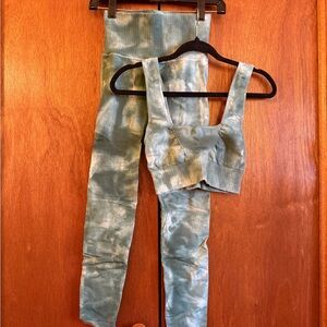 FP Movement by Free People Good Karma Tie-Dye Leggings and Top Set